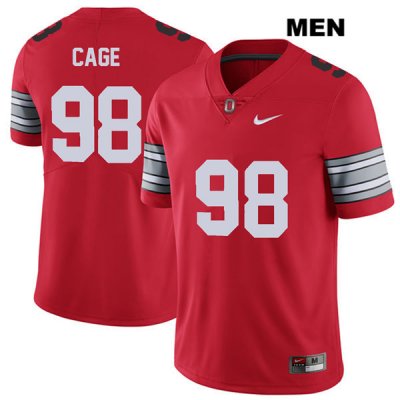 Men's NCAA Ohio State Buckeyes Jerron Cage #98 College Stitched 2018 Spring Game Authentic Nike Red Football Jersey WO20E87JE